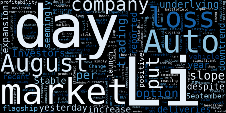 WordCloud for Li Auto