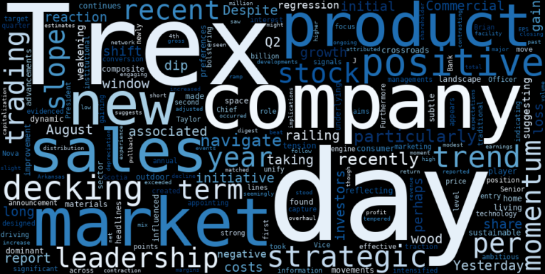 WordCloud for Trex Company