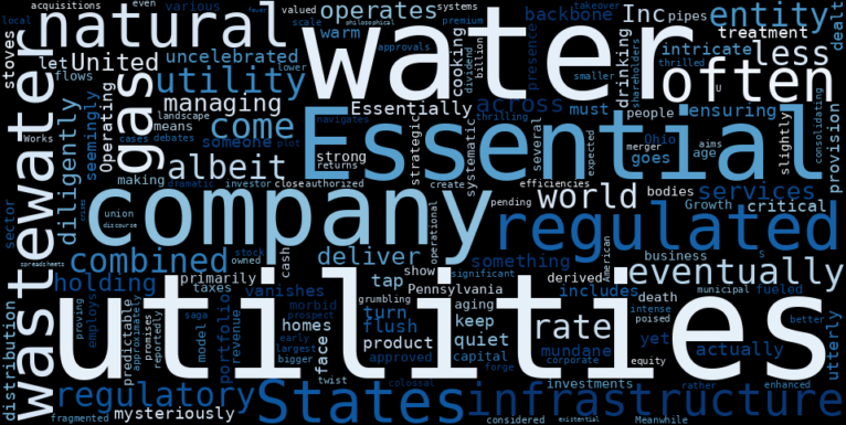WordCloud Graph for Essential Utilities (WTRG)
